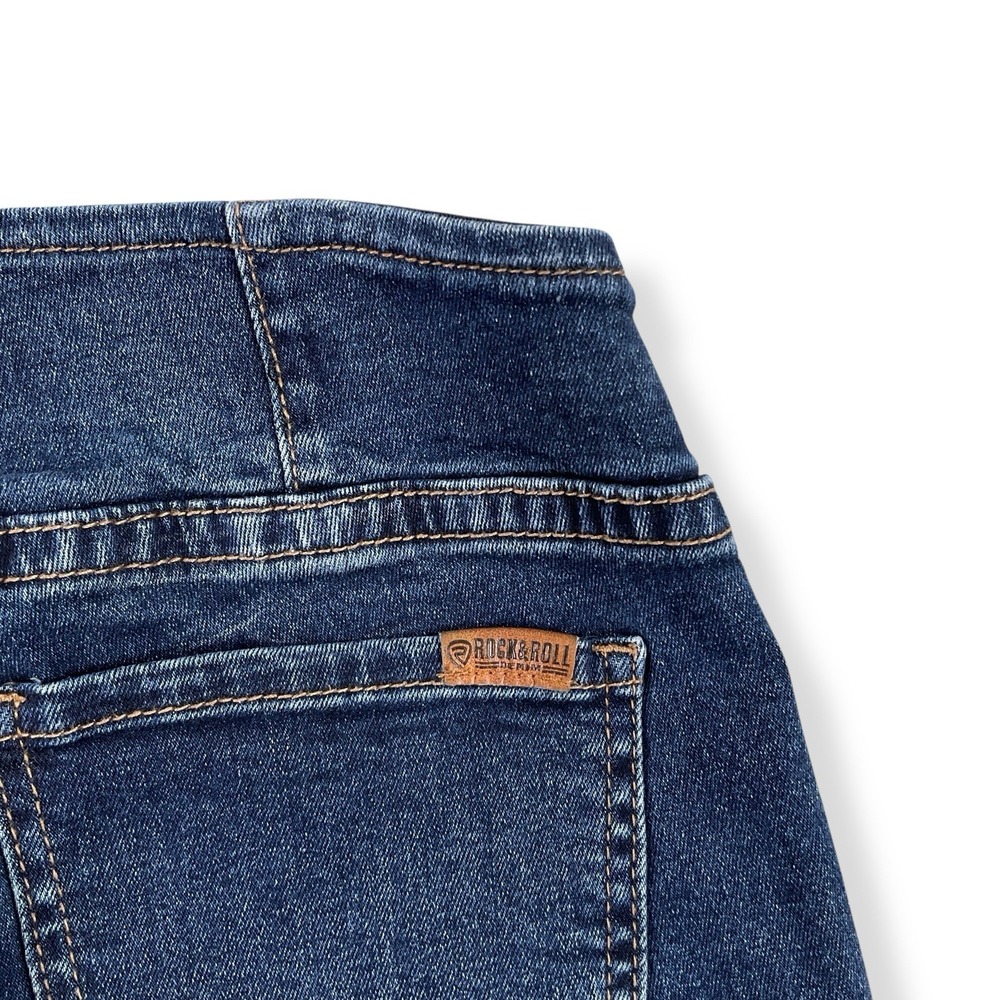 Rock & Roll Flare Jeans Womens 28x34 (ACTUAL 28x32) Blue Bargain Bell Pull On - Picture 6 of 16